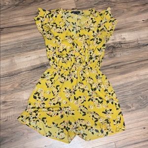 Primark Yellow Black Pink White Floral Romper